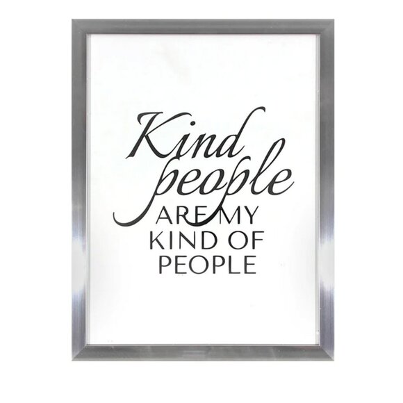 New! Kind People Are My Kind of People Elegant 12x16 Quote Print Metallic Silve - Picture 1 of 1